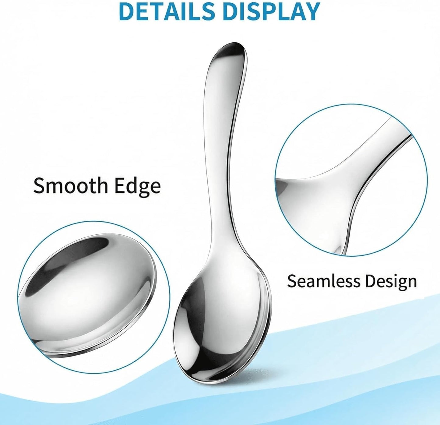 4 PCS Stainless Steel Coffee Scoop Set, Silver Thickened Small Round Spoon with Long and Short Handles For Salt Condiments Dessert Tea Coffee