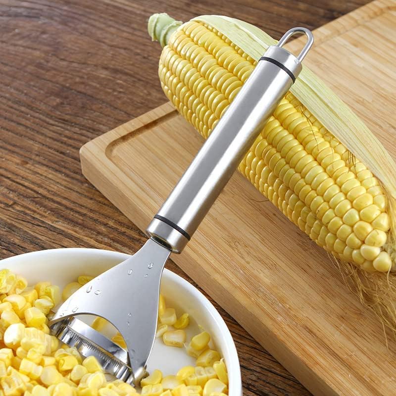 2PCS Corn Planer Cutter Thresher Peeler, Corn Thresher Cob Stripper Tool,Kitchen Use Premium Stainless Steel Thresher Cob Remover tool with Ergonomic Handle