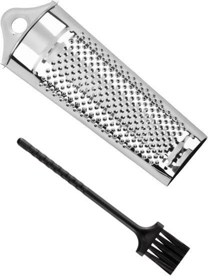 1Set Stainless Steel Multifunctional Kitchen Ginger Garlic Nutmeg Grater with Brush, Nut Walnut Lemon Hand Planer Tool Lemon Zester for Kitchen Hard Cheese Citrus Fruits Garlic Nut and Vegetables