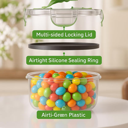RockBerry 50 Pcs Large Food Storage Containers with Lids Airtight-85 OZ to small Containers-Total 526OZ Stackable Kitchen Set -BPA Free Leak proof containers- Freezer Microwave safe