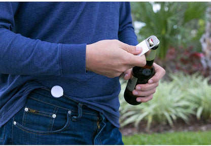 Retractable Flat Beer Bottle Opener with Belt Clip for Bartenders,Waiter (Black 3-Pack)