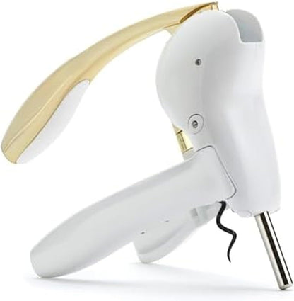 Rabbit Original Lever Corkscrew Wine Opener with Foil Cutter and Extra Spiral (Silver)