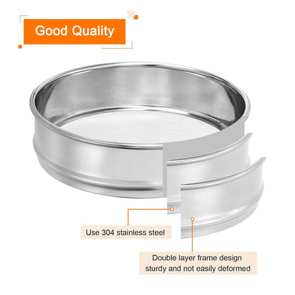 PATIKIL 40 Mesh Lab Sieve, 8" Diameter Test Sieve 304 Stainless Steel Wire Cloth (0.45mm) for Industrial Laboratory - Colors A