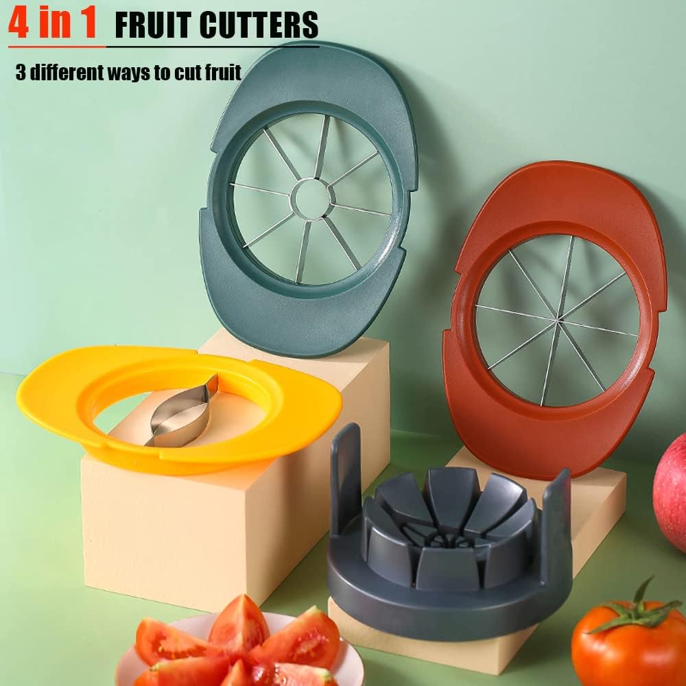 Fruit Slicer, Telawah 4 in 1 Mango Core Slicer with Vegetable Peeler and Cleaning Brush, Mango Core Remover, Tomato Wedge, Simple Kitchen Tools