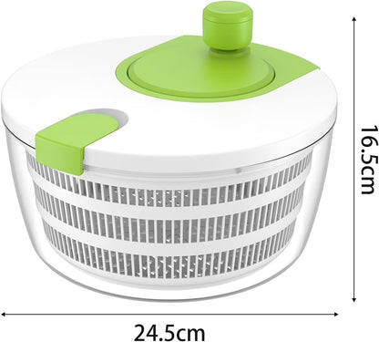 4qt Salad Spinner Vegetable Dryer, Green Glaze, Height 6.54in, Weight 1.55lb, BPA free