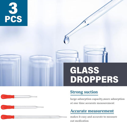 Frienda 50/100/250/500/1000ml Glass Beaker Set, 3.3 Borosilicate Low Form Griffin Lab Glassware Include Graduated Cylinder, Beaker, Dropper, Stirring Rod, Measuring Cups for Lab Chemistry (20 Pcs)