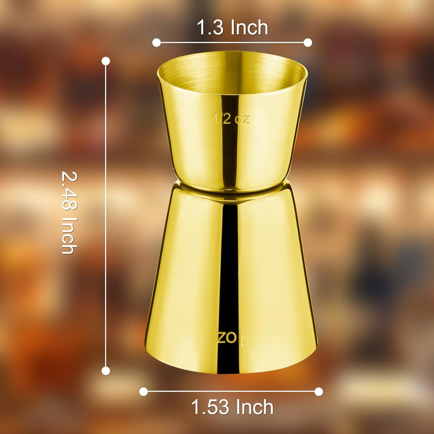 Briout Jigger for Bartending, Double Cocktail Jigger Japanese Premium 304 Stainless Steel Jigger 2 OZ 1 OZ with Measurements Inside