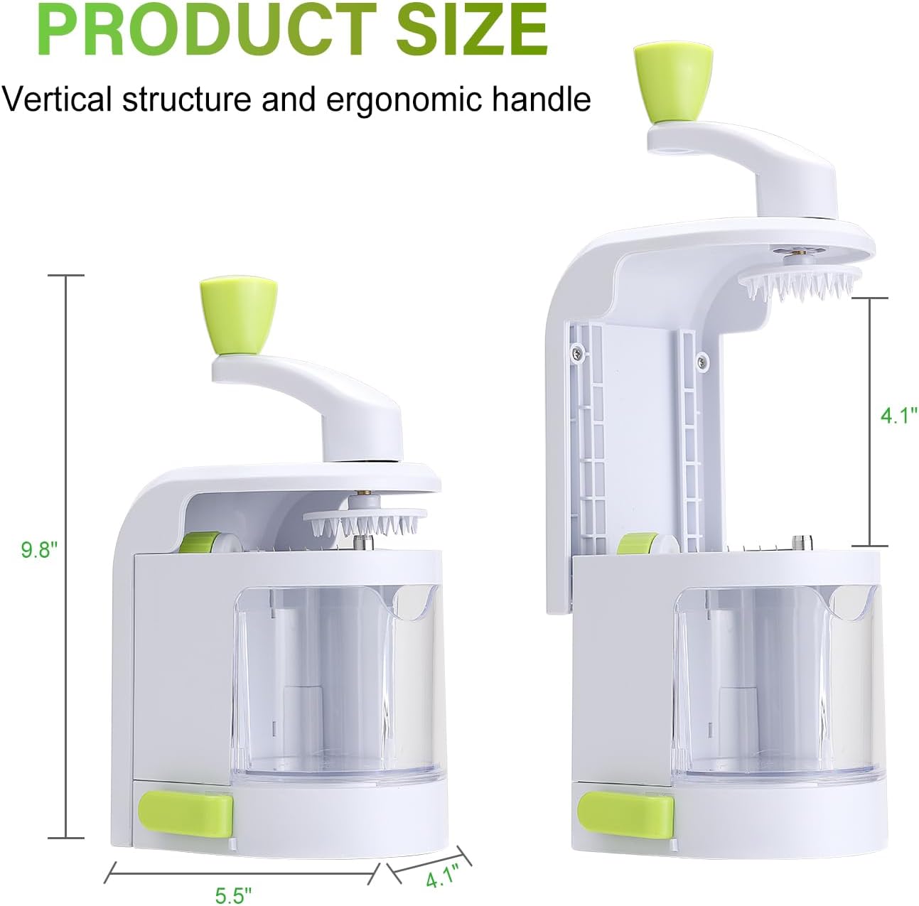 Spiralizer Vegetable Slicer 4 in 1 Rotating Blades Veggie Spiralizer, Zucchini Spiral Noodle Maker with Strong Suction Cup Vegetable Cutter Slicer Spiralizer