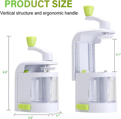 Spiralizer Vegetable Slicer 4 in 1 Rotating Blades Veggie Spiralizer, Zucchini Spiral Noodle Maker with Strong Suction Cup Vegetable Cutter Slicer Spiralizer