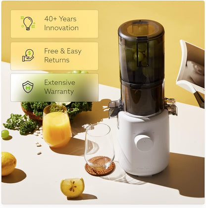 Hurom H310 Easy Clean Slow Juicer, Lavender | Compact | Quiet Motor | Hopper Fits Whole Produce | Scrub Free | Easy Assembly | Cold Press Masticating Juicer