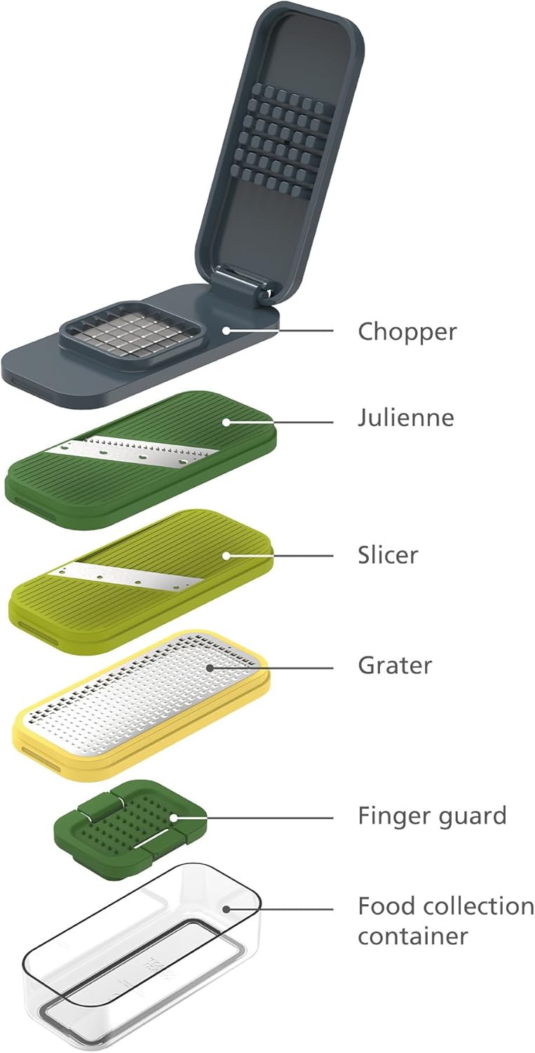 Joseph Joseph Multi-Prep Mini, 3-in-1 Compact space saving Vegetable Chopper & Dicer, Egg Slicer, 3 Stainless Steel Wire cutters