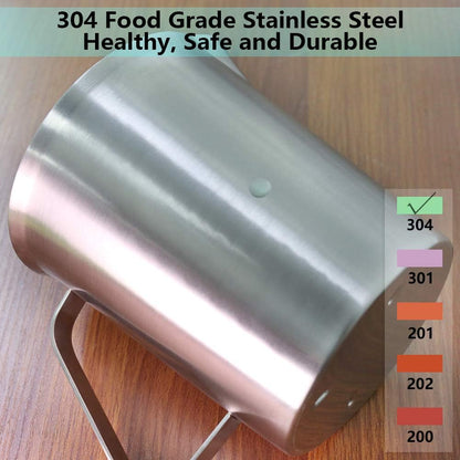 Newness Stainless Steel Measuring Cup, Metal Measuring Cup with Handle (Upgraded, 3 Marking Including Cup/ML/Ounce Scale), 16 Ounces (0.5 Liter, 2 Cup)