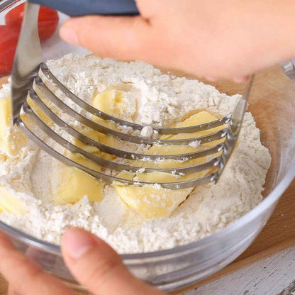 TopHomer Multi-Function Pastry Dough Blender with Non-Slip Handle, Stainless Steel Sharp Thick Blade for Mixing and Cutting Food, Easy to Clean