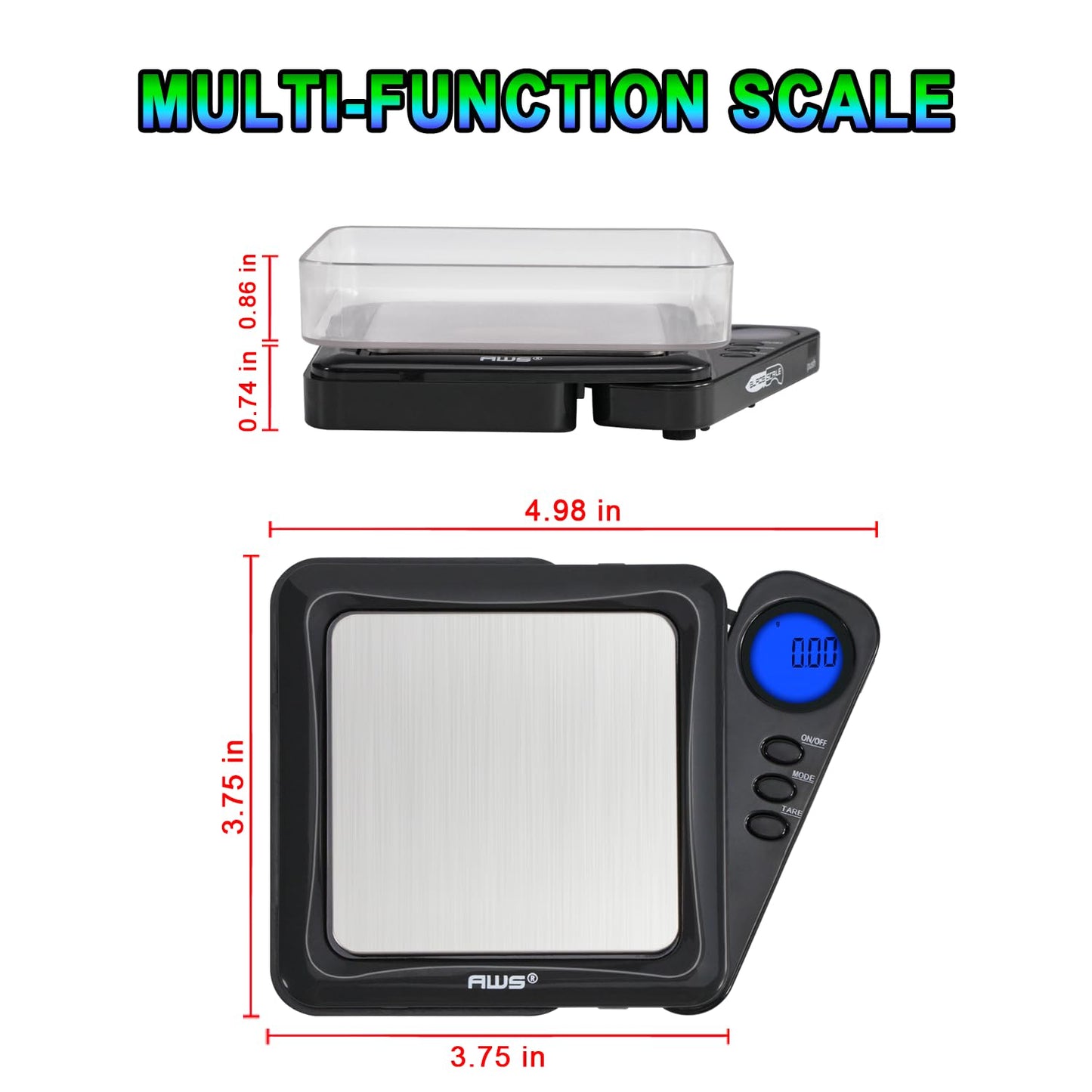 American Weigh Scales Blade Series Digital Pocket Gram Scale 1000g x 0.1g | Precision Mini Scale 0.1g Accuracy, Pocket Scale for Kitchen, Gold, Gems & Coin Scale, Smart Digital & Compact Scale