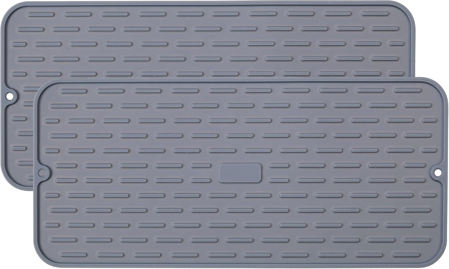 To encounter Silicone Dish Drying Mat - Extral Large 24" x 18" - Set of 2 Flexible Rubber Drying Mat, Heat Resistant Silicone Trivet, Countertop Mat, Dish Draining Mat, Sink Mat