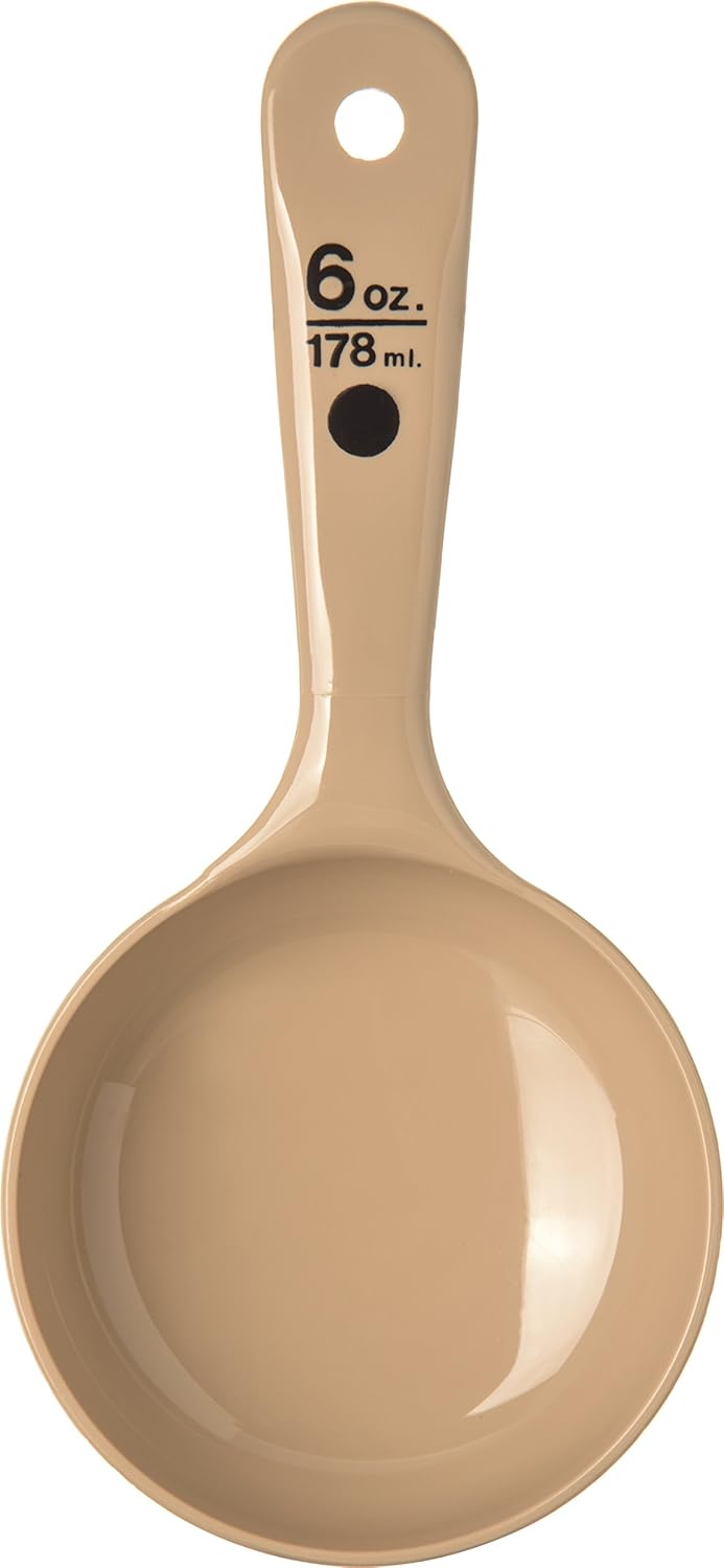 Carlisle FoodService Products Short Handle Portion Control Spoon 4 Ounces Beige