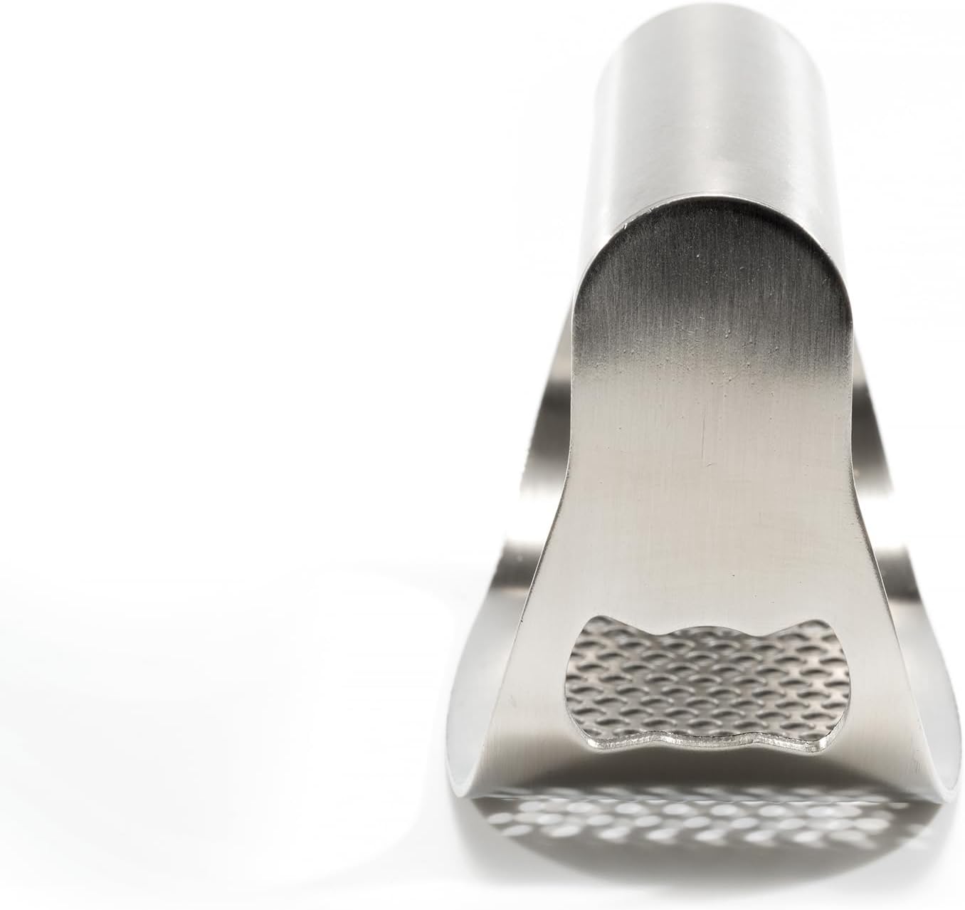 304 Stainless Steel Garlic Press Rocker - Premium Garlic Mincer Garlic Crusher - and Scraper - Comfortable Grip (No opener)