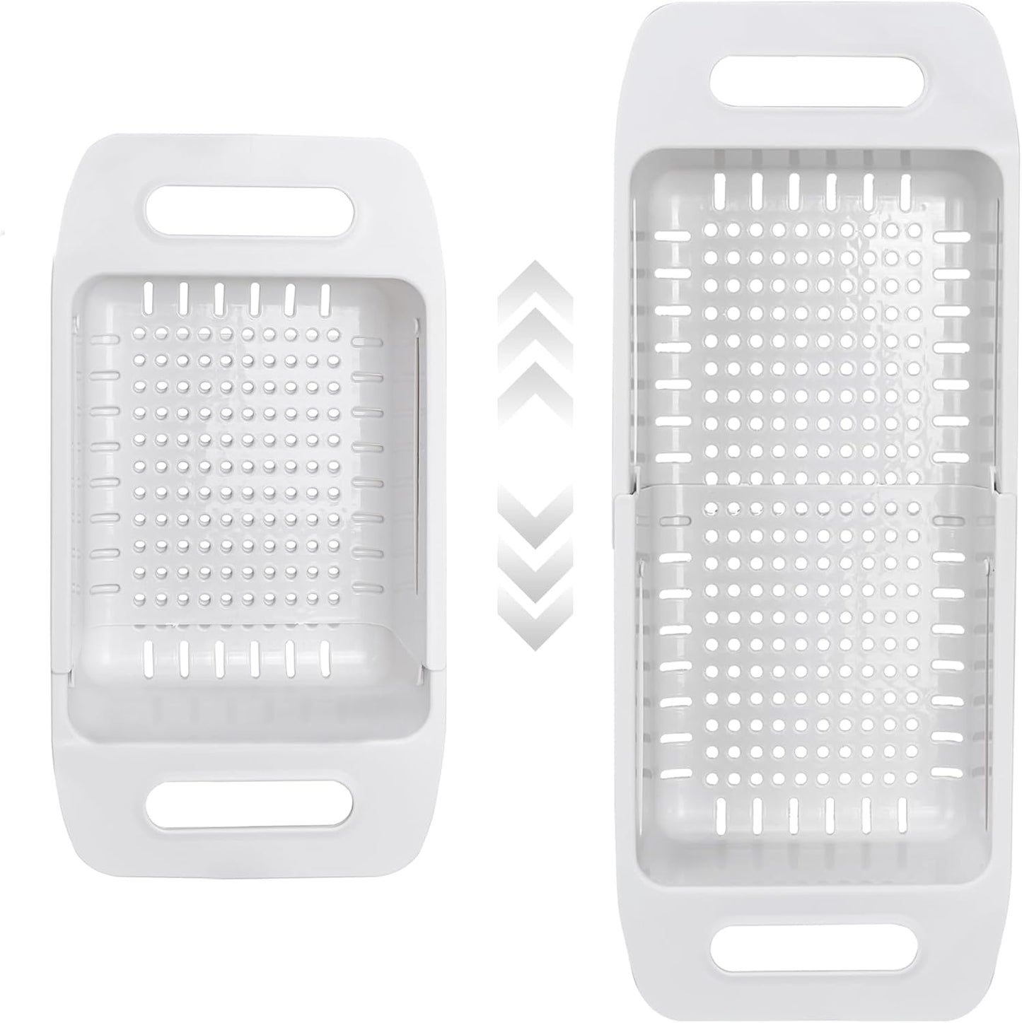 VECELO Expandable Over the Sink Colander Strainer Basket, Kitchen Strainers and Colanders for Washing Vegetables and Fruits, Draining Cooked Pasta, Drying Dishes, Gray