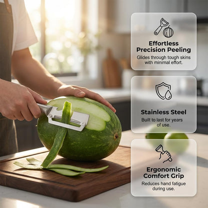 Multi-Functional Vegetable Peeler for Kitchen, 2026 New Vegetable Peeler with Wooden Handle and Bottle Opener, 2 in 1 Stainless Steel Kitchen Tool for Fruit Apple Potato Pumpkin Slicer (brown, 1PCS)