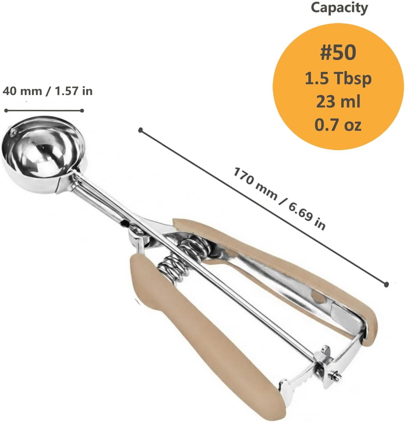 Cookie Scoop, Ice Cream Scoop, 1Tbsp/15 ml/0.5oz Cookie Scoops for Baking, 18/8 Stainless Steel Cookie Scooper for Baking, Ice Cream Scooper with Trigger Release, Cookie Dough Scoop with Non-slip Grip