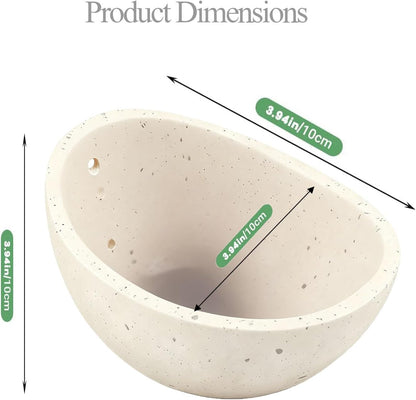 Ceramic Herb Stripper Bowl with Multiple Hole Sizes for Leaves and Stems, Small (white)