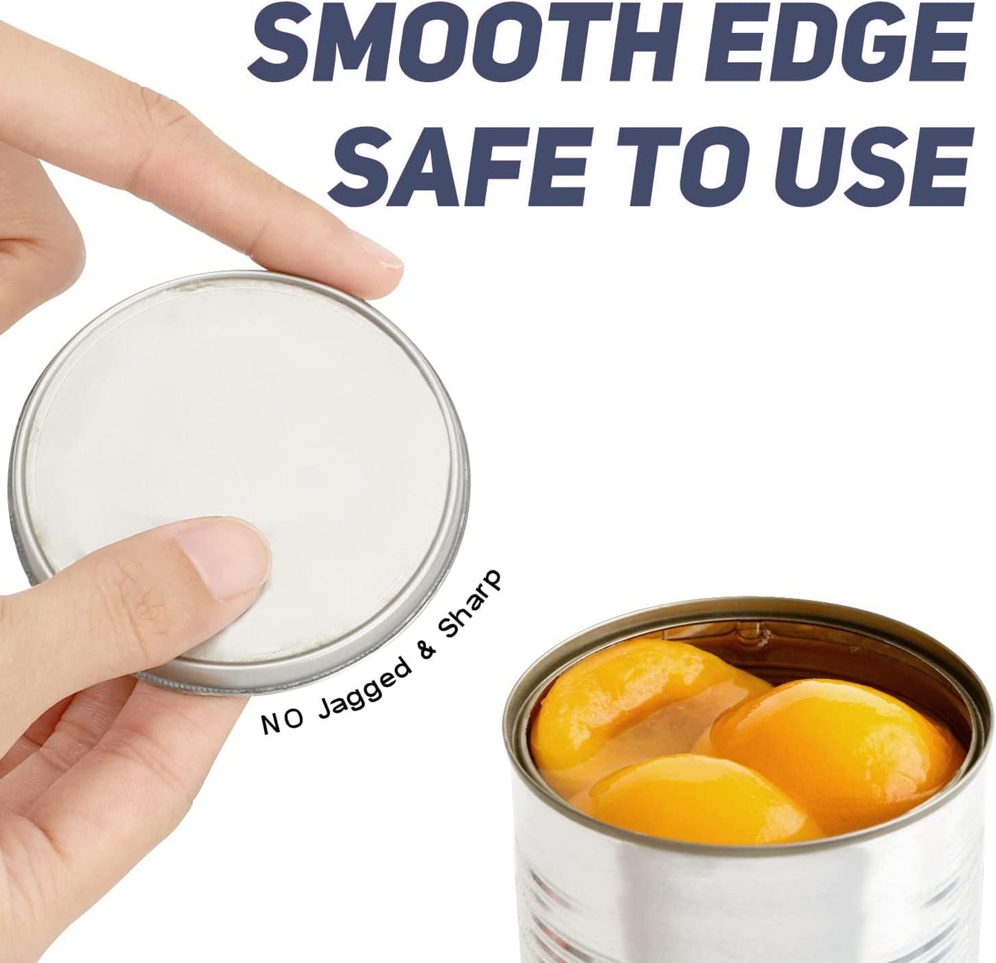 Side Cut Can Opener Smooth Edge, Safety Can Opener with Durable Sharp Blade, Big & Soft Turn Knob & Comfortable Non-Slip Handle, Black