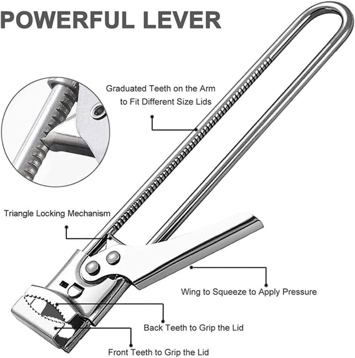 Master Jar & Bottle Opener, Adjustable Multifunctional Stainless Steel Can Opener Jar Lid Gripper, Manual,Kitchen Accessories（Silver）