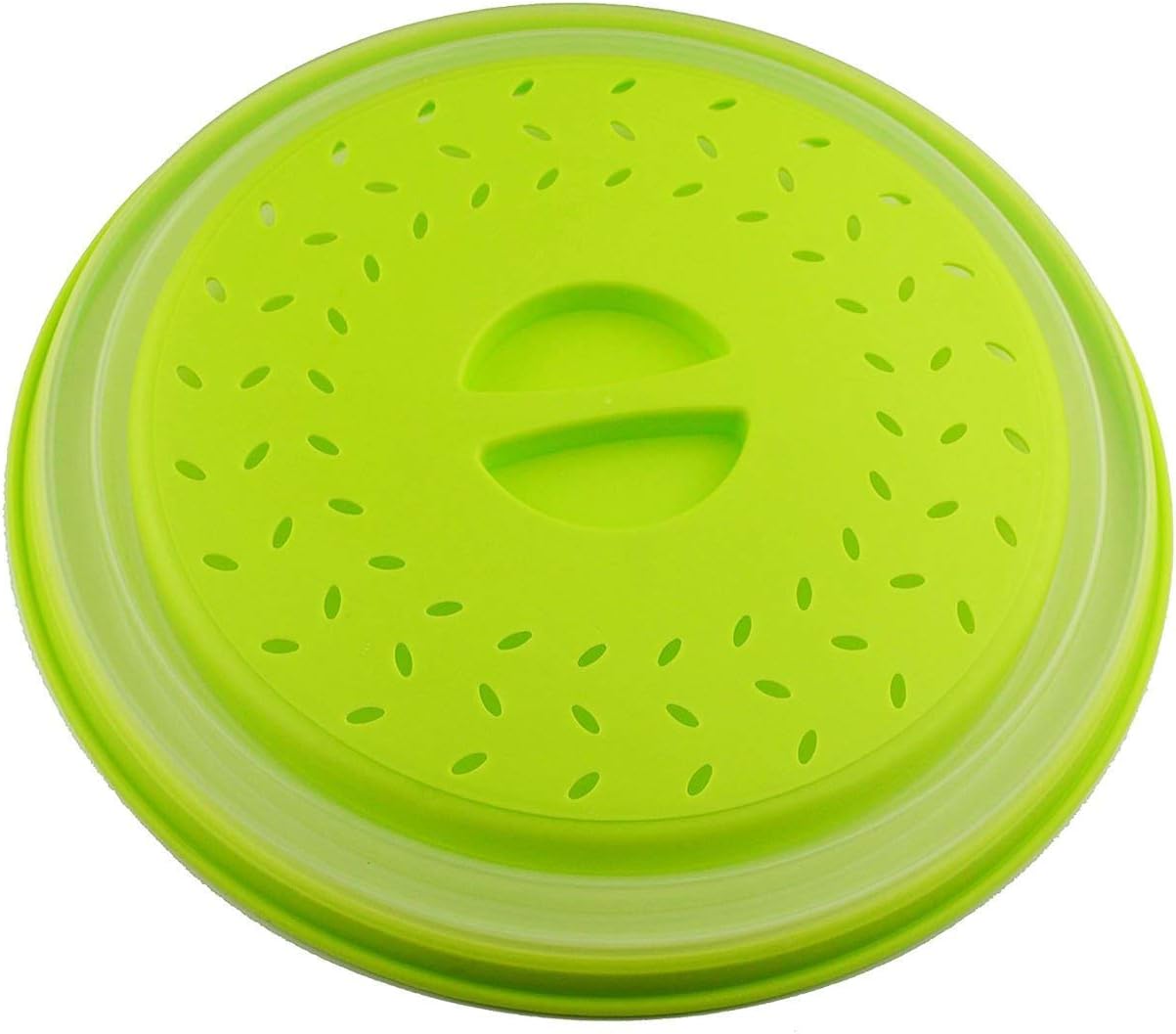 Dependable Industries' 2-in-1 Collapsible Microwave Splatter Guard Cover & Vegetable Washing Colander: The Ultimate Space-Saving Kitchen Essential (Gray)