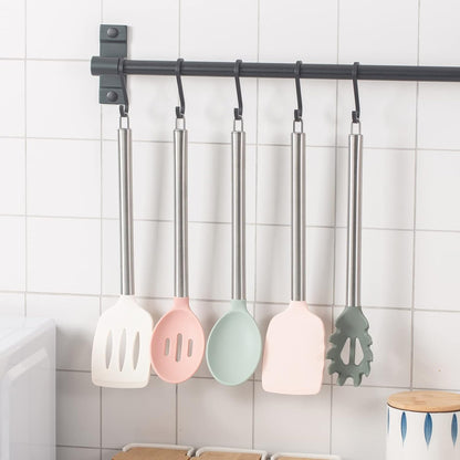 COOK WITH COLOR Silicone Cooking Utensils, Kitchen Utensil Set, Easy to Clean Silicone Kitchen Utensils, Cooking Utensils for Nonstick Cookware, Kitchen Gadgets Set, 10 Pieces, Green