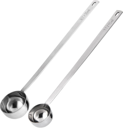 U-Taste Coffee Scoop 1 Tablespoon: 18/8 Stainless Steel Measuring Scooper for Ground Coffee, Bean, Powder, Espresso, 4.3in Long Handle Metal Measure Spoon for Canister, Jar (1Tbsp/15ml)