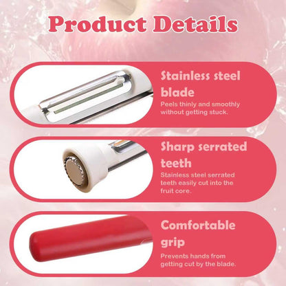5 Pack 2 in 1 Apple Corer and Peeler, Apple Corer Tool, Fruit Vegetable Corer and Peeler Tool, Stainless Steel Apple Peeler, Apple Corer Remover Tool, for Vegetable Fruit Kitchen Gadget