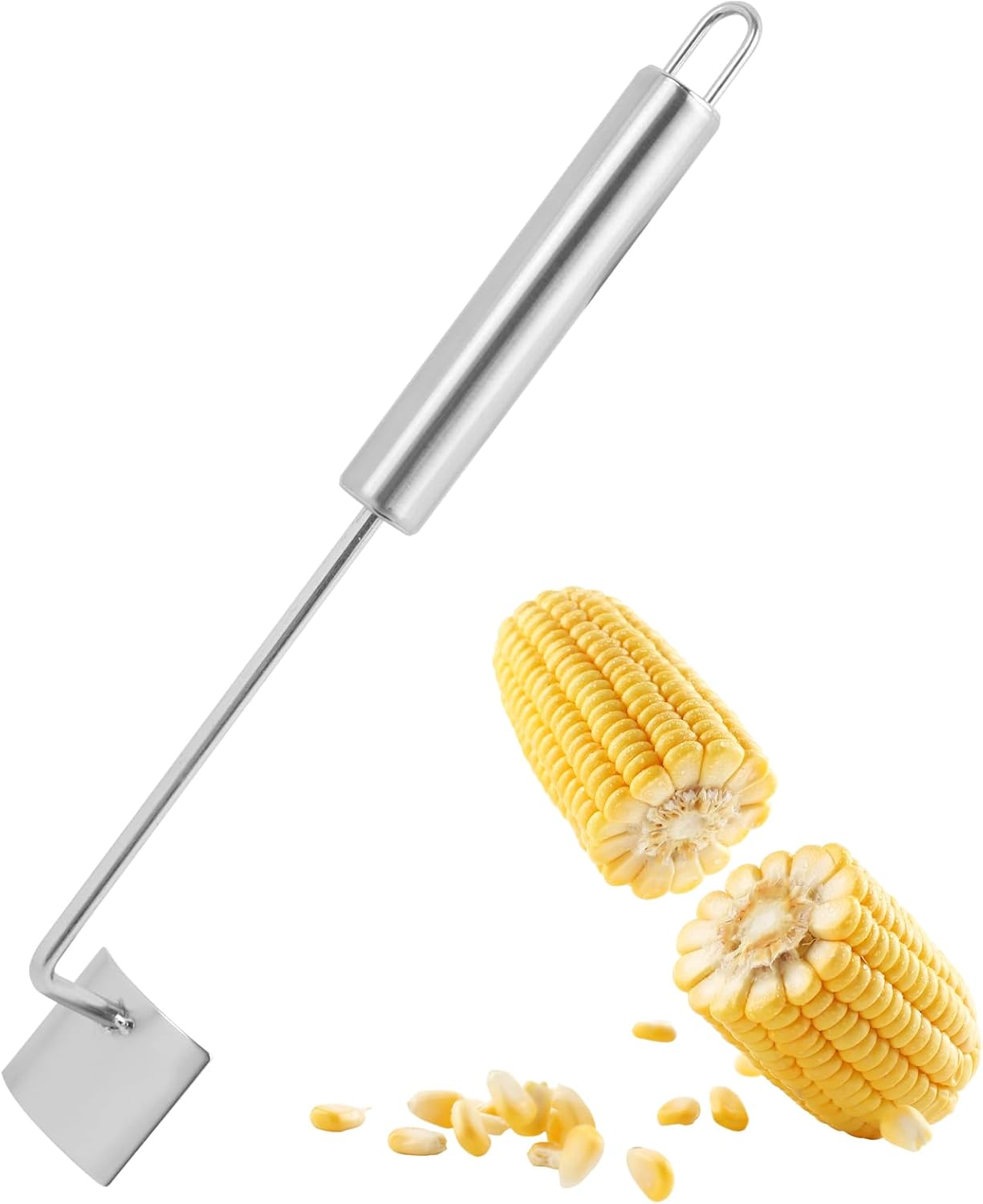 Corn Peeler, Corn Cutter, Corn on the Cob Remover, Easy Clean Corn Cob Peeler, Splitter Tool Corn Peeler Handheld Stainless Steel With Hanging End Spade Shaped For Home Kitchens