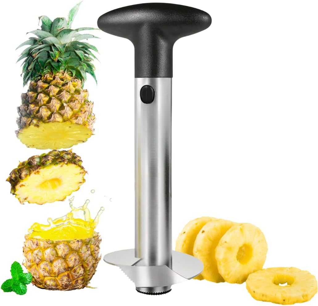 ARROYO Pineapple Corer, Upgraded, Reinforced, Thicker Blade, Premium Pineapple Corer Remover (Black)