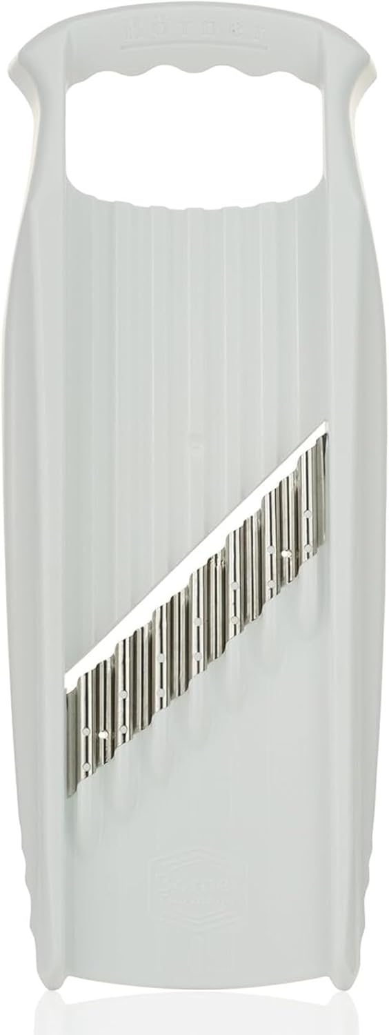Börner by Reston Lloyd Wave-Waffle XXL Power Line • Crinkle Cut/Spirelli Vegetable Slicer • Slicer for Wave Waffle Cut Vegetables • Wavy French Fries • Made in Germany, White