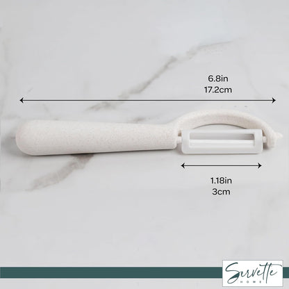 Fruit and Vegetable Peelers with Stainless Steel or Ceramic Blades, Wheat Straw Handles (Ceramic)