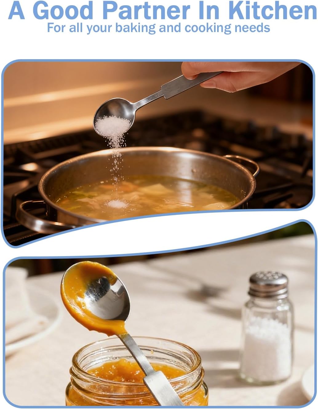Teaspoon Measuring Spoons, 7.5mL (7.5 cc | 1/4 oz) Stainless Steel Teaspoon Scoop, Long Handle Metal Measuring Spoons for Cooking,Baking (0.25 OZ)