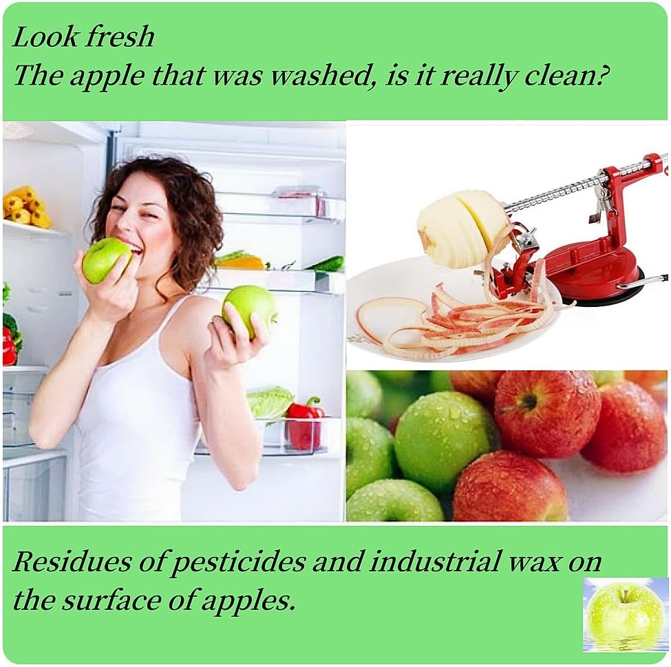 LUCKYLIGHT 3-in-1 Apple Spiralizer & Peeler – Stainless Steel Apple Slicer Corer with Adjustable Blade, Powerful Suction Base for Fruits & Vegetables (Red)