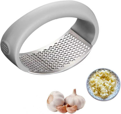 2026 New Garlic Press Rocker Stainless Steel, Manual Garlic Mincer & Crusher with Garlic Peeler Tube, Easy to Clean Dishwasher Kitchen Tool for Garlic & Ginger (Black*2)