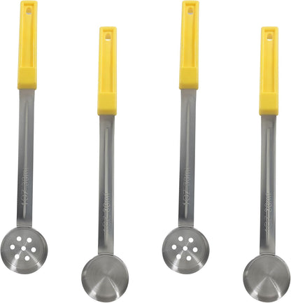 Hordion 4 Pcs Portion Control Serving Spoons Ladle Scoops, Food Measuring Ladle Utensils Proportion Manage Slotted and Unslotted Scoops for Weight Loss(Blue, 8oz)