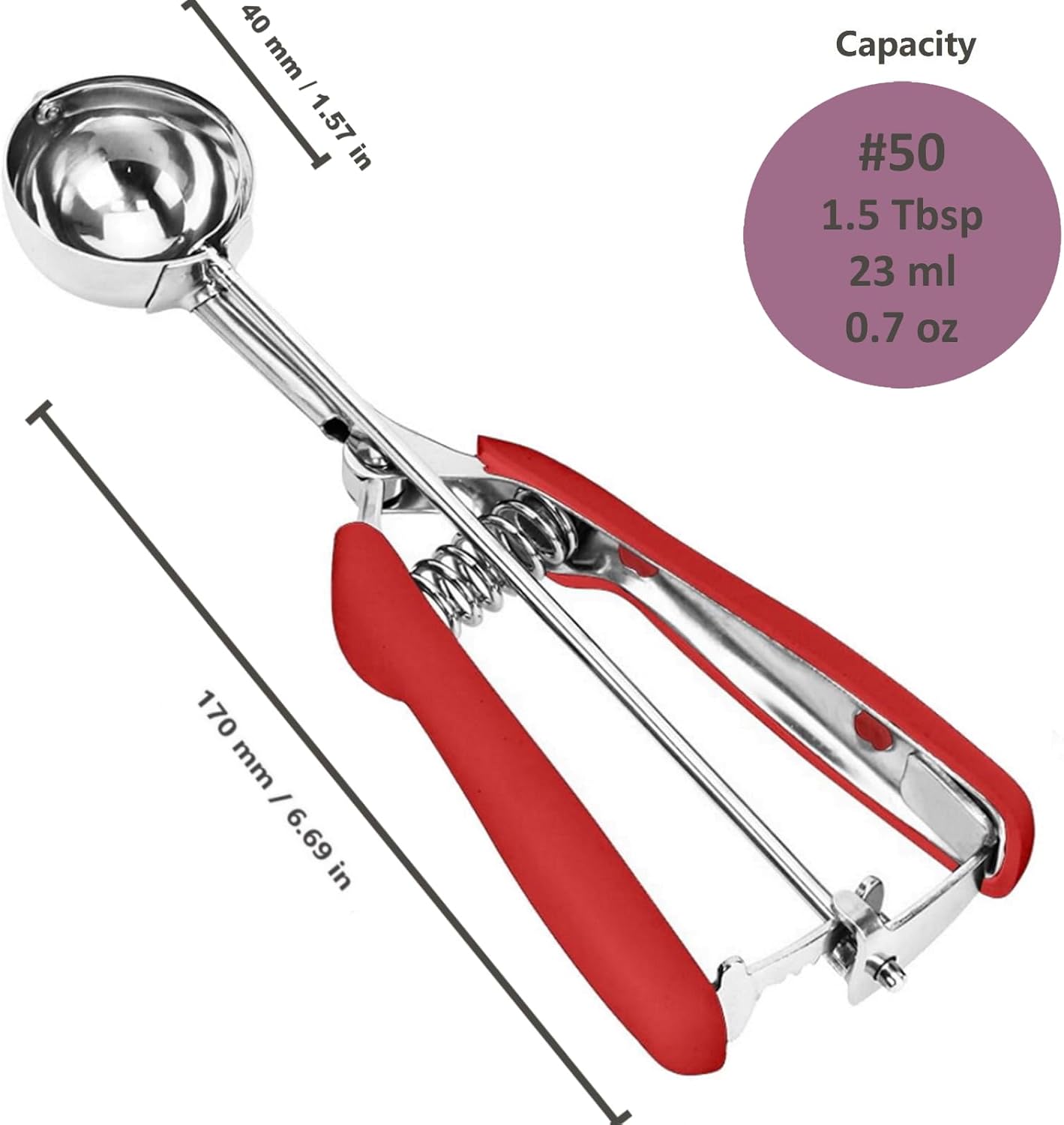 Ice Cream Scoop, 18/8 Stainless Steel Cookie Scoop, Cookie Scoops for Baking, 2 Tbsp/ 30 ml/ 1 oz Cookie Dough Scoop, Ice Cream Scooper with Trigger Release, Cookie Scooper for Baking