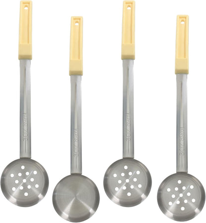 Hordion 4 Pcs Portion Control Serving Spoons Ladle Scoops, Food Measuring Ladle Utensils Proportion Manage Slotted and Unslotted Scoops for Weight Loss(Blue, 8oz)