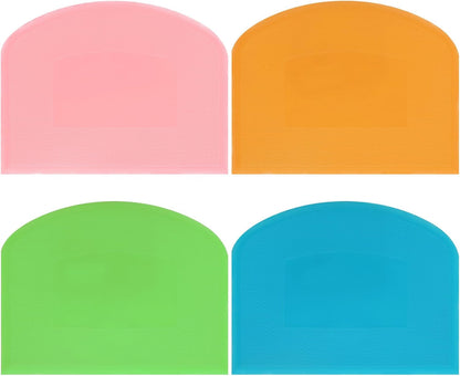 4 Pcs Flexible Dough Scraper,Sourdough Scraper,Pastry Cutter for Sourdough, Multifunctional Kitchen Scraper Tool, Baking, Bread Dough Cutter, Cake Smoother for Icing(4 Colors)