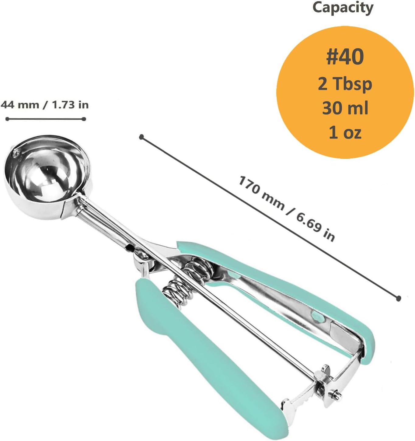 Cookie Scoop, Ice Cream Scoop, 1Tbsp/15 ml/0.5oz Cookie Scoops for Baking, 18/8 Stainless Steel Cookie Scooper for Baking, Ice Cream Scooper with Trigger Release, Cookie Dough Scoop with Non-slip Grip