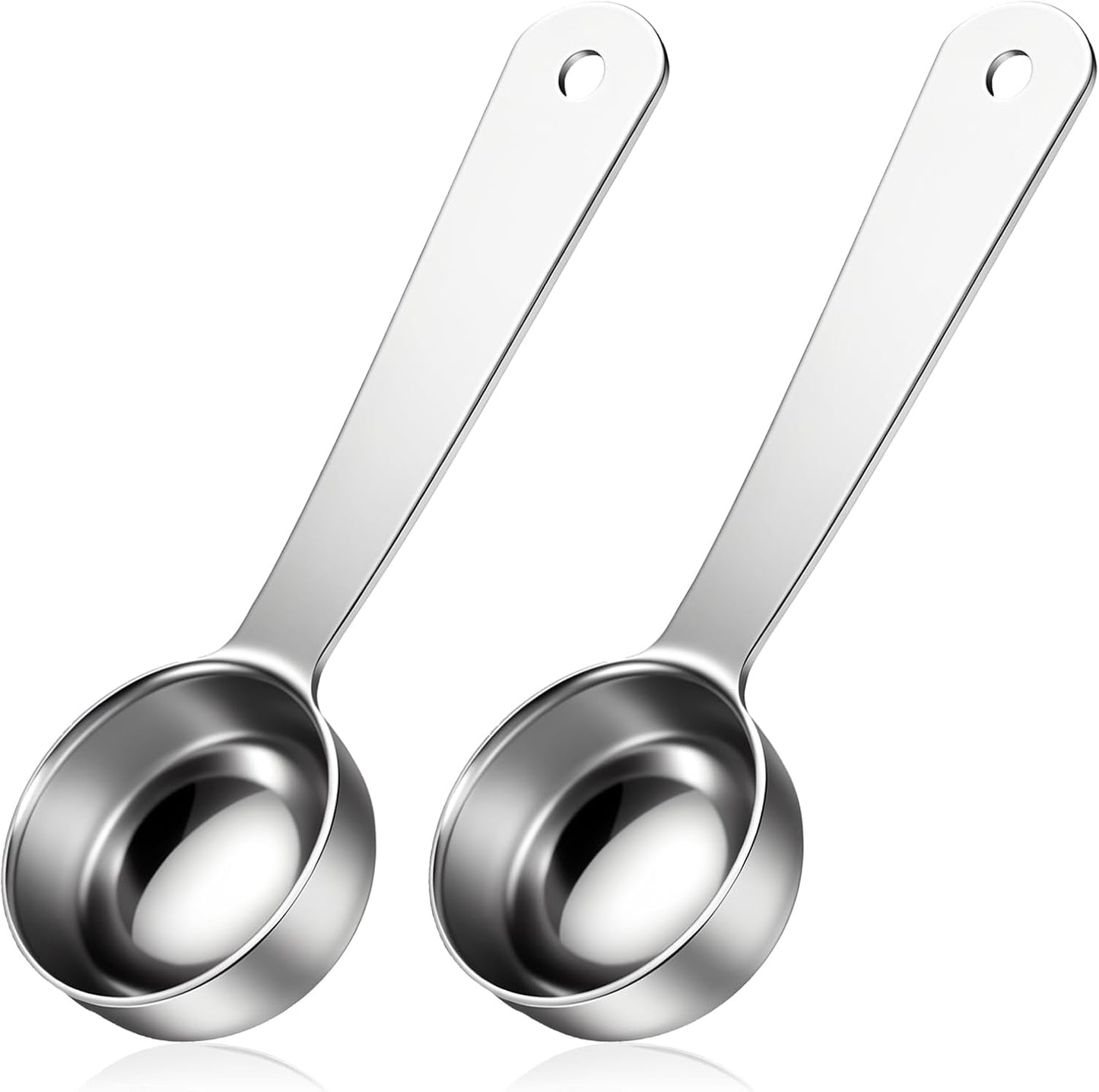 2 Pcs Coffee Scoop 1 Tablespoon, Stainless Steel Coffee Spoons, Long Handle Measuring Tablespoon, 1 tbsp Measuring Spoons for Ground-Coffee, Milk, Spice Jar, Cooking Baking (4.3 Inch, 15ml)