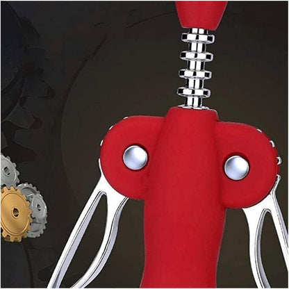 Wing Corkscrew for Red Wine Beer, Corkscrew by-Sandalwood All-in-one Bottle Opener and Foil Cutter