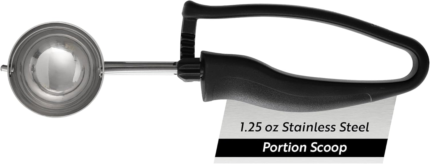 Restaurantware Ice Cream Scoop 1 Case 3.75 oz Stainless Steel Portioner Commercial Kitchen Tool Comfortable Grip Dishwasher-Safe Ambidextrous Handle