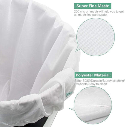 Brew Bags Extra Large Reusable 2 Pack 250 Micron Fine Mesh Bag for Fruit Cider Apple Grape Wine Press Drawstring Straining Brew in a Bag (2 pack-22"×26")