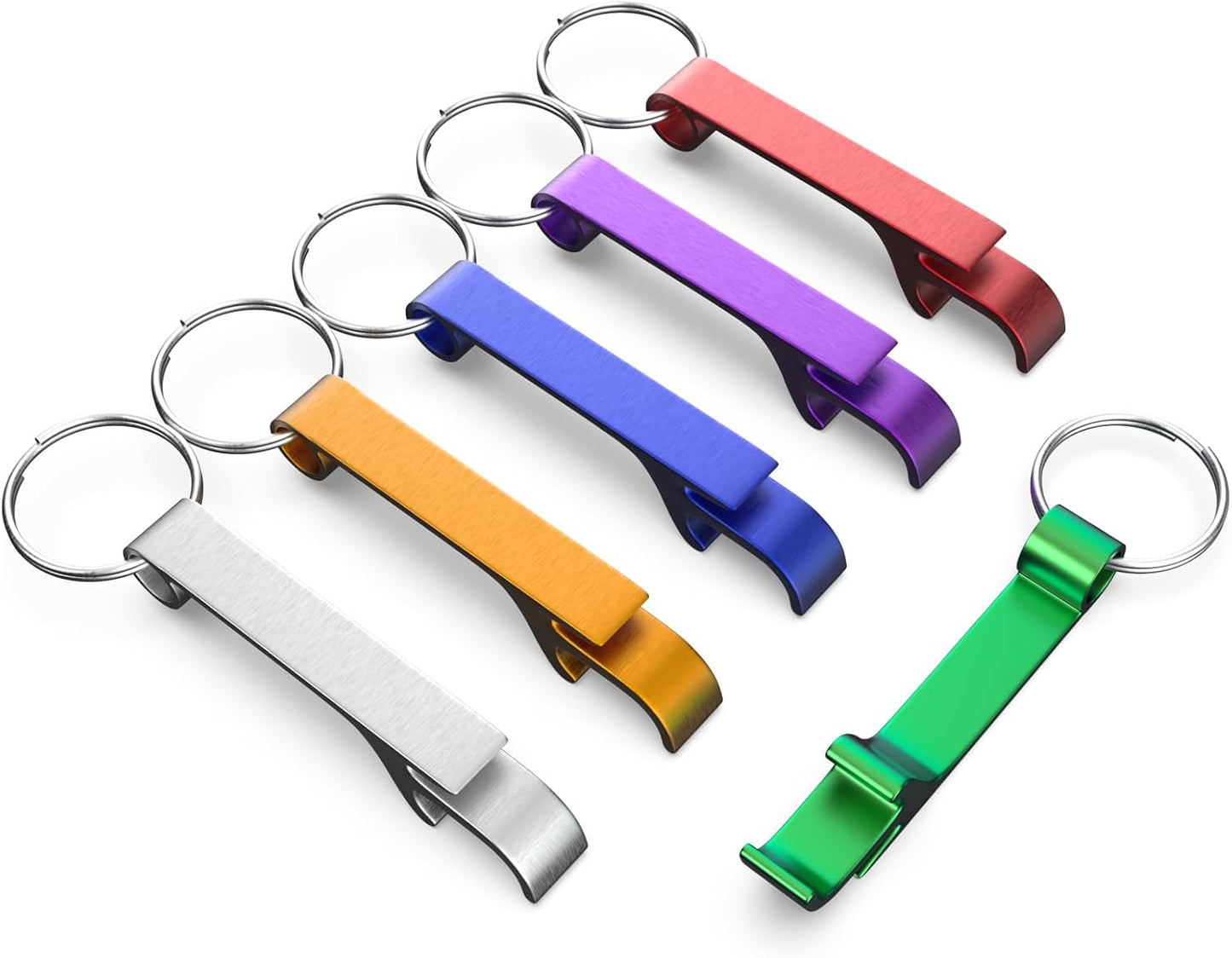 6 Pack Bottle Opener Keychain Set, Colorful Aluminum Alloy Beer Bottle Openers, Small Lightweight Keychain Opener for Beer, Soda & Can Opening, Pocket Bar Tool for Home, Camping & Parties