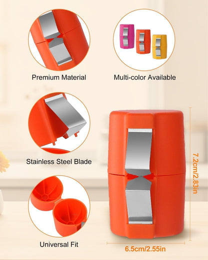 2Pcs Egg Shell Opener, 2025 New Egg Cracker Tool for Raw Eggs, Hard Boiled Egg Peeler Egg Cube Egg Separator Handheld, Stainless Steel Eggshell Breaker Egg Shell Cutter Kitchen Gadgets（Orange+Yellow）