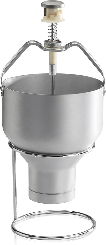 New Star Foodservice Commercial Aluminum Pancake Batter Dispenser with Stand, Portion Control Batter Dispenser for Pancakes, Waffles, Silver